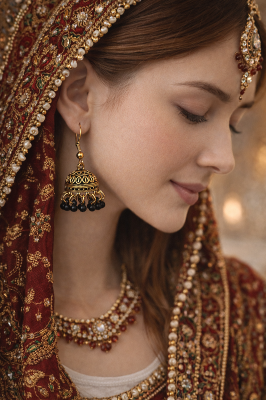Royal Black Traditional Jhumkas