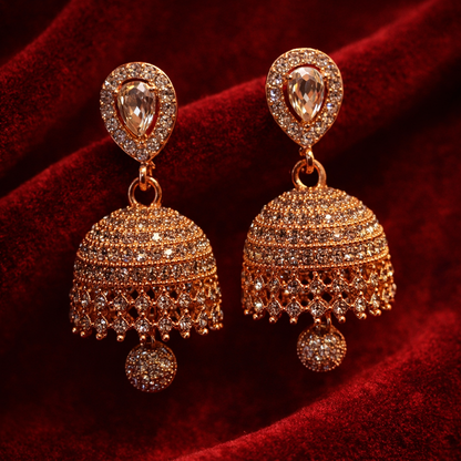 Royal Mughal Rose-Gold Jhumkas
