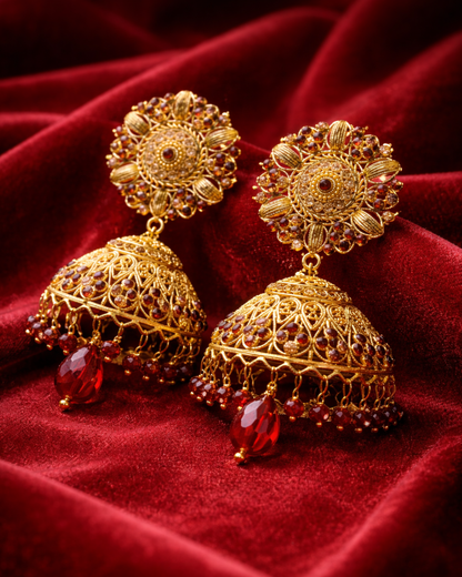 Gold Jhumka Earrings