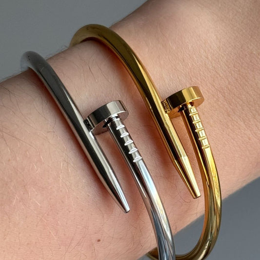Luxury Gold Tone  Cartier Nail Bracelet